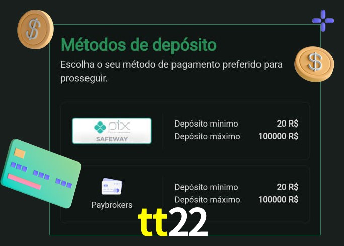 O cassino tt22 oferece uma grande variedade de métodos de pagamento